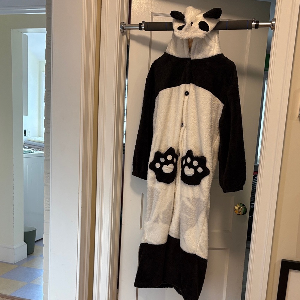 Cozy Panda Onesie in Black and White